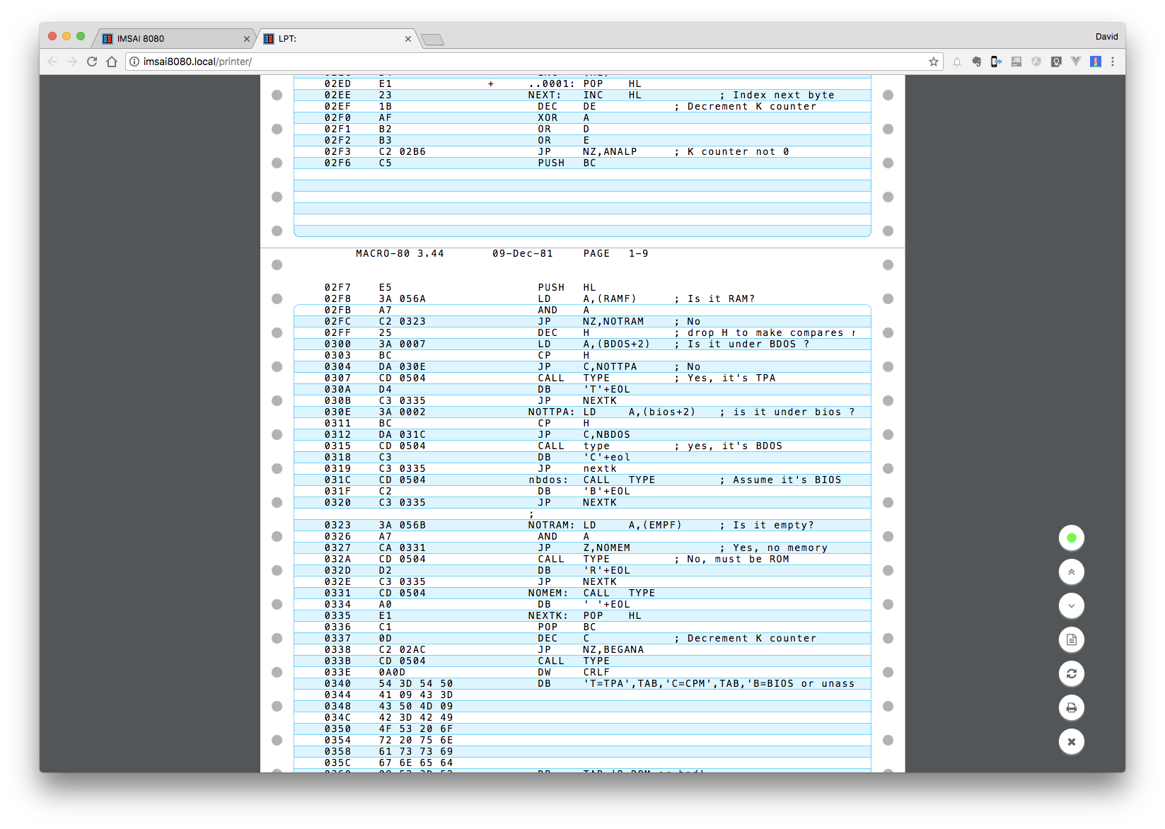 imsai 8080 emulator raspberry